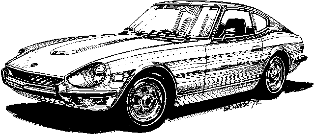 Drawing of Datsun 240Z